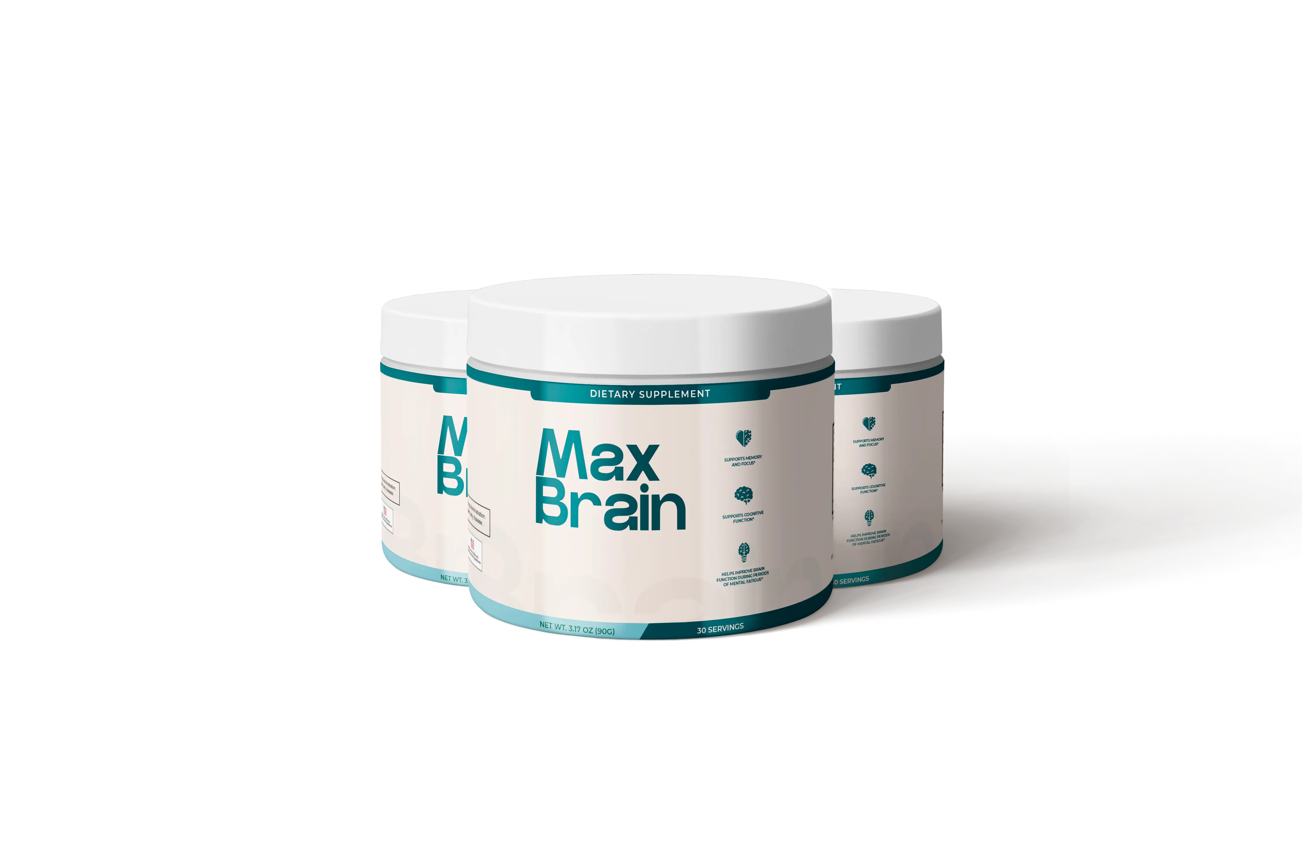 Max Brain Powder Bottles with Warranty Seal